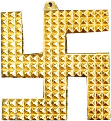 Hare Krishna Swastik Symbol Decorative Showpiece  -  7.5 cm