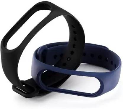 AUDICE Combo pack of 2 Silicone Straps for models Xiaomi Mi Band 4 and Mi Band 3, ( Black + Blue colors )(Device not included) Smart Band Strap (Mullti Color) Smart Band Strap