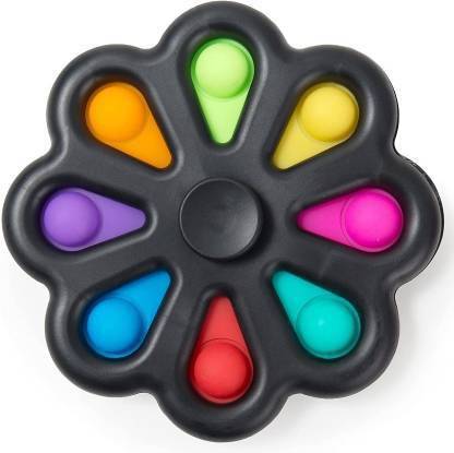 WHITE POPCORN Black pop it,Fidget Spinners,Double The Fun and Relieve Stress for Kids (Multicolor)