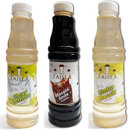 Faisla Refreshing soda Flavor 6 Clear Lemon, Masala Soda, Limbu Masala