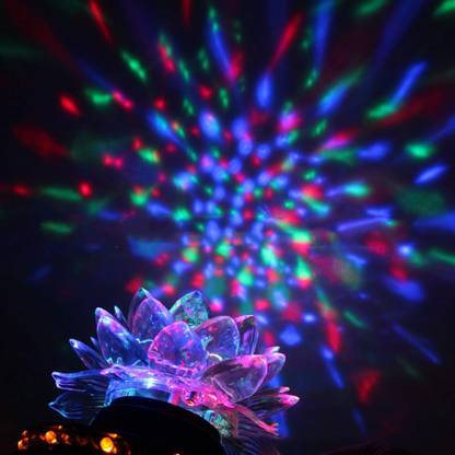Explorer 3W LED Lotus Stage Light 360 Degree LED Magic Light Auto Rotating RGB Bulb Single Disco Ball Night Lamp