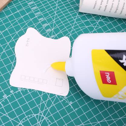 Deli Stick Up White Glue, Non-Toxic Washable Strong Adhesive Glue Bottle with Thin Tip, Rotate Open and Close Applicator, Twist-Lock Applicator to Ensure Smooth Glue Dispensing and Clean Hands, Solvent Free Glue, Large Volume Pack for School, Office, Home