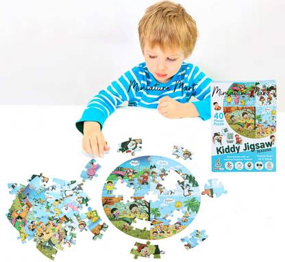 Miniature Mart Round Shaped Jigsaw Puzzle For Kids (Types Of Weather Theme Puzzles)