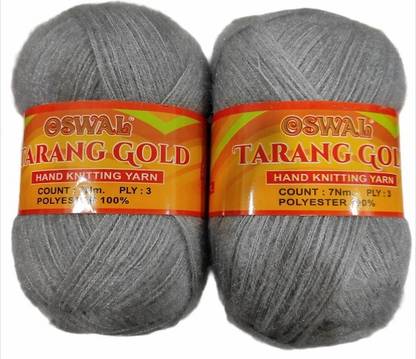 JEFFY Oswal Tarang Gold Knitting Wool Yarn, Soft Tarang Gold Feather Wool Ball Grey 500 gm Best Used with Knitting Needles, . by Oswal Shade no-27