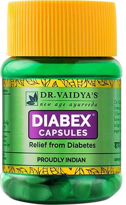 DR. VAIDYA'S Diabex- Ayurvedic Capsules For Blood Sugar Control -Pack of 1 (30 Capsules Each)