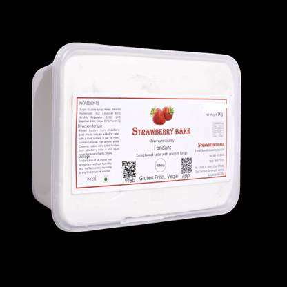 M S BAKESHOP Strawberry Bake Premium Quality Fondant(White) Sugar Paste