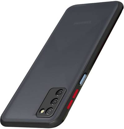 MOKING Back Cover for Samsung Galaxy A03s, Fashion Color Button | Shockproof Series Smoke Case For Galaxy A03s