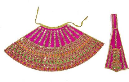 DURGA HOSIERY MATA RANI HEAVY STONE DESIGHNER LEHENGA PATKA ( SIZE - 9 INCH) Dress