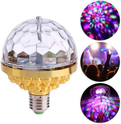 Nirvair Golden Jumbo Color Changing LED Crystal Rotating Bulb Amazing lighting Effect And Long Life Working Hours Perfect for Home/Festival Decoration & Great finish Dual Disco Ball (Ball Diameter: 12 cm) Single Disco Ball