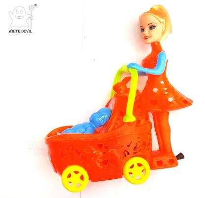 White Devil beautiful full doll with moving trolley sound tring tring for kids