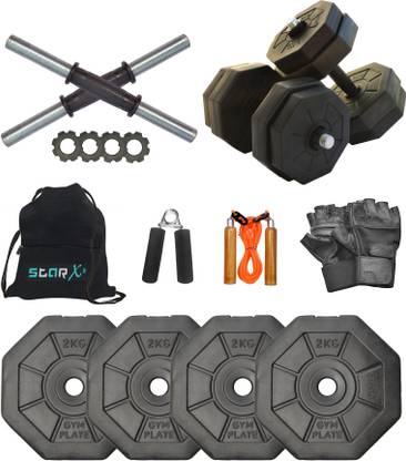 STARX PVC Hexa 8Kg Dumbbells COMBO Fixed Weight Dumbbell