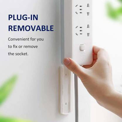 Dhvsam Self Adhesive Power Strip Wall Mount, Frylr No Damage Wall-Mounted Fixator Holders Mount Reusable for Power Strips Cable Organizers, Photo Frame, Wall Clock, Cabinet Light Microfibre Wall Shelf
