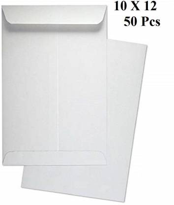True-Ally 100GSM Paper White A4 Size Envelope Ideal For Home Office Secure Mailing | Thickness - 100 gsm | 10 x 12 inch (Pack of 50) Envelopes