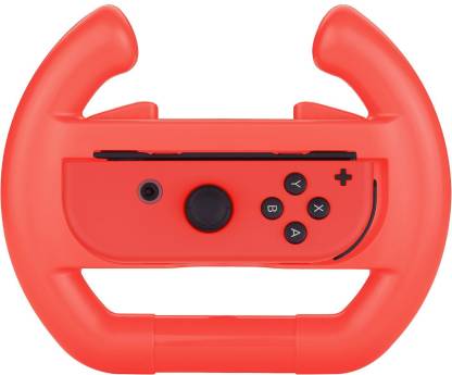 Etzin Nine-tendo Switch Joy-Con Racing Wheel, Set of 2 Joy-con Steering Wheel Handle for Nine-tendo Switch Mario Kart 8(Red and Blue)  Gaming Accessory Kit