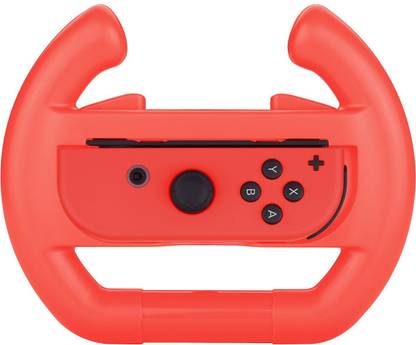 Etzin Nine-tendo Switch Joy-Con Racing Wheel, Set of 2 Joy-con Steering Wheel Handle for Nine-tendo Switch Mario Kart 8(Red and Blue)  Gaming Accessory Kit