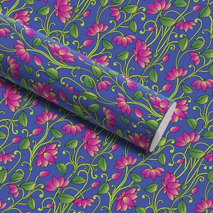 Ambiyaa Lotus Raas Gift Wrapping Paper Sheets (19.5x20 inch/49x73 cm) Pack of 24 Paper Gift Wrapper