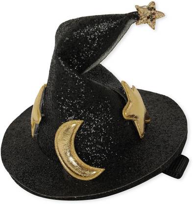 toniQ Halloween Black Sparkly Glitter Witch Hat Hair Clips For Kids Hair Clip