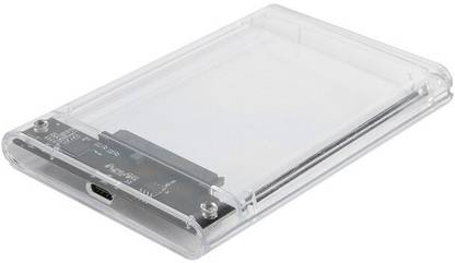 LipiWorld USB Type C 3.1 to 2.5 Inch Sata External Hard Drive Enclosure HDD/SSD, Hard Disk Box (Transparent Hdd Case) 2.5 inch USB Type C 3.1 Transparent Enclosure External Case