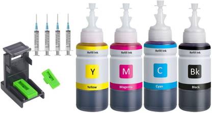 Teqbot Ink For Ink Cartridge 805, 803, 680, 678, 682, 818, 802, 901, 703, 704, 46 Black + Tri Color Combo Pack Ink Bottle