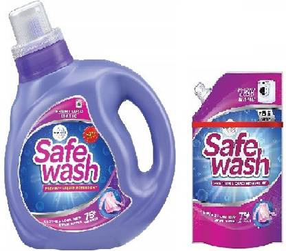 SafeWash Matic Front Load Liquid Detergent, 1L + 300ml Fresh Liquid Detergent