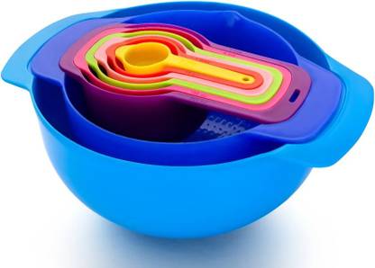NILORO 8 Piece Nesting Bowls with Measuring Cups Set Measuring Cup Set