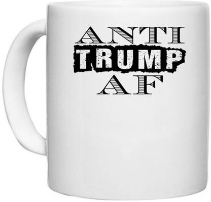 UDNAG White Ceramic Coffee / Tea 'Trump | anti trump af' Perfect for Gifting [330ml] Ceramic Coffee Mug