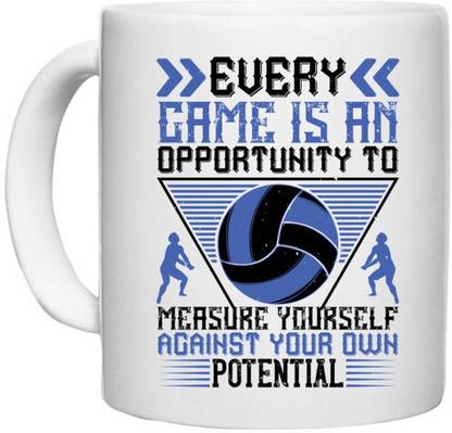 UDNAG White Ceramic Coffee / Tea 'Potential | n opportunity to measure yourself against your own potential' Perfect for Gifting [330ml] Ceramic Coffee Mug