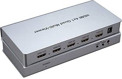dhruvga HDMI 4X1 Quad Multi-Viewer 3D, Support standard AWG26 cable, input up to 15 meters, output up to 15 meters with PIP Support Seamless Switch (DHV-EXT-0093) Media Streaming Device