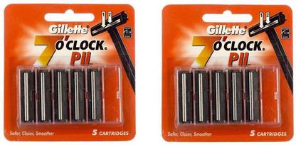 Gillette (7) O Clock Pll Cartridges 10 Pcs. (Pack of 2)