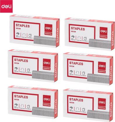 Deli Stapler Pin Box, 24/6 Staple Round Edged Zinc Plated Wire Iron Material, Staple Up to 30 Sheets in One Time, Balanced Hardness to Ensure a Great Paper Penetration, Optimized Staple Tip Angle for an Improved Performance, Pack of 6