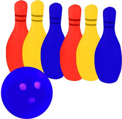 Zhunmun Super big Kids Bowling Set, Designed for Extended Play with �Playbook�, for Toddlers (6 Bowling pins & 1 Ball), Carnival Party Games, Bowling Slip and Slide, Kids Ball Set Throwball