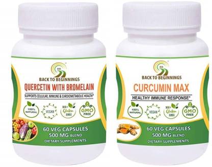 back to beginnings Quercetin With Bromelain And Curcumin Max 500 Mg Blend | Combo Pack