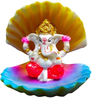 HILY r Real Sea Shell Ganesha Idol