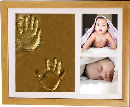 Snygg Baby Handprint Footprint Clay Impression Kit(Brown) Art Clay