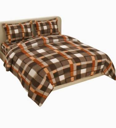 CRT 200 TC Microfiber Double Checkered Flat Bedsheet