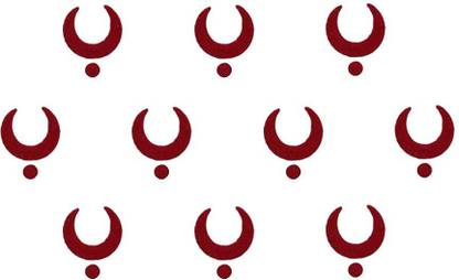 Comet Busters Traditional Red Moon Bindis With Red Dot (8mm) (BV1150) Forehead Red Bindis