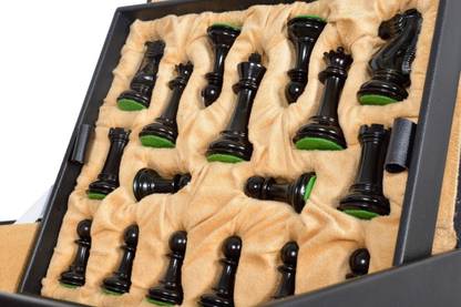 Ganesh Chess Chess Set Storage Box Coffer with Double Tray Fixed Slots for 3.75 inches Wooden Chess Pieces with Key (Chess Board & Chess Pieces Not Included)-801 Strategy & War Board Game