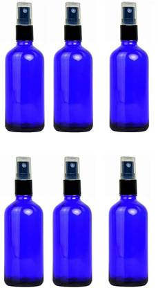JARBAZAAR 100 ML COBALT BLUE GLASS MIST BOTTLE with Spray Pump for Multi use 6 PCS 100 ml Spray Bottle