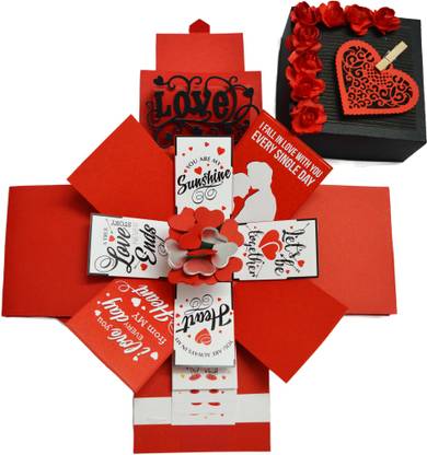 DecuT 3 Layered Romantic Handmade Explosion Box For Love Explosion Box For Birthday Explosion Box DIY Kit