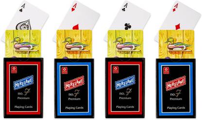 Merelane 7 Premium Playing Cards, Bridge Size, 4 Decks of Cards