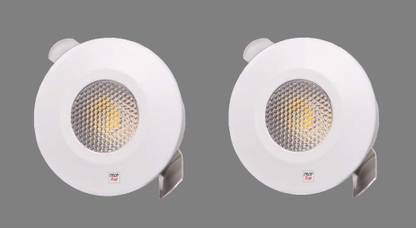 Prop It Up Spot 2-Watt LED COB Lights, SMALLEST LED RESSESED LIGHT, BEST SUITABLE FOR SHOWCASE,FURNITURE, CABINETS,BED ETC. (Warm White, Pack of 2) Ceiling Light Ceiling Lamp