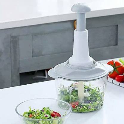AddIntoCart Manual Speedy Hand Press Food Chopper-Care Bliss BPA Free Stainless Steel Blade Vegetable & Fruit Chopper