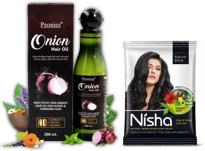 Nisha Natural henna based hair color 10g & Onion Hair Oil