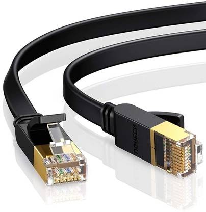 Ugreen Ethernet Cable 9.1 m Ethernet Cable, Cat 7 Gigabit LAN Network RJ45 High-Speed Patch Cord Flat Design 10Gbps 600Mhz/s for Raspberry Pi 4, Console, PS3, PS4, Switch, Router, Modem, Patch Panel, PC (30FT)