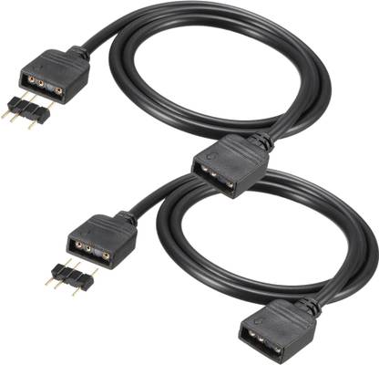 GoFree Power Sharing Cable 50 m 3 Pin PC ARGB Extension Cable (Pack of 2) - Extend Length Of Cable For Fans & Other ARGB Devices