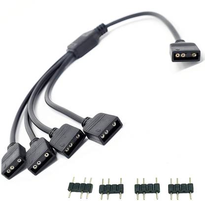 GoFree Power Sharing Cable 0.3 m 1 To 4 Splitter Cable For 3Pin Addressable RGB Connector