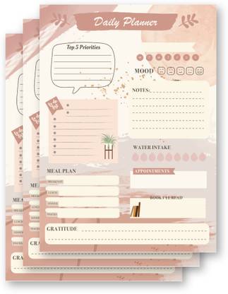 Scrollingideas Neutral Themed Daily Planner Sheets A5 Planner Ruled 32 Pages