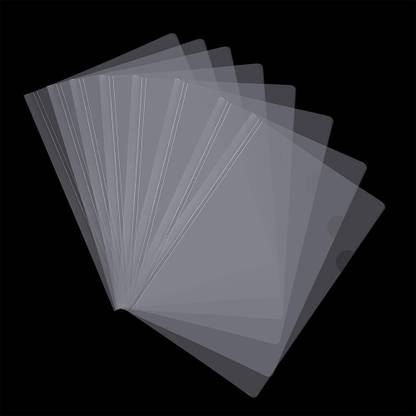 JDENTS Plastic Sliding Plastic Bar File Folder/ Stick File/ Strip File for A4 Paper Display (Transparent) - Set of 5
