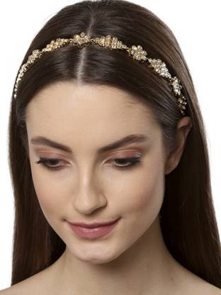Karatcart Gold Plated Kundan Hair Band