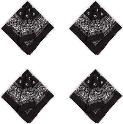 mystify BANDANA HANDKERCHIEF JUMBO BANDANA FOR YOUNGSTERS -HEADE AND FACE WRAP SCARF ["Black"] Handkerchief